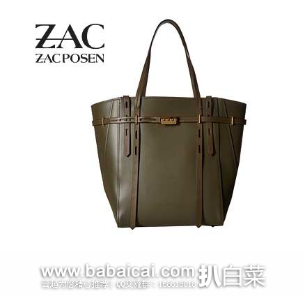 6PM：ZAC Zac Posen Belted Shopper 扎克·珀森 女士真皮手提包 （原价$525，现特价$209.99），公码9折后实付$188.99