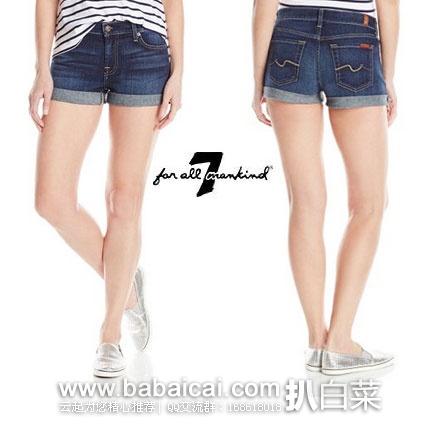 7 For All Mankind  7牌 女士牛仔短裤 原价高达$148，现特价$48.5