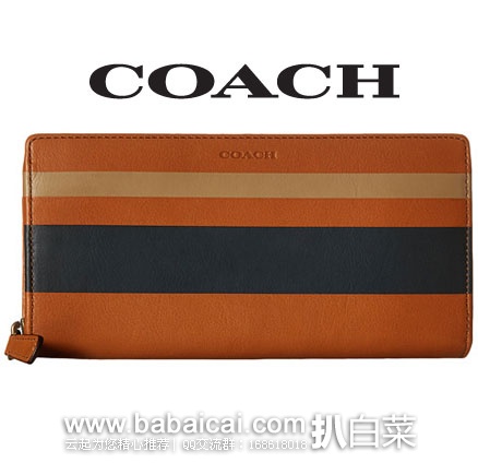 6PM：Coach 蔻驰 中性款 真皮长款钱包 原价$248，现$119.99