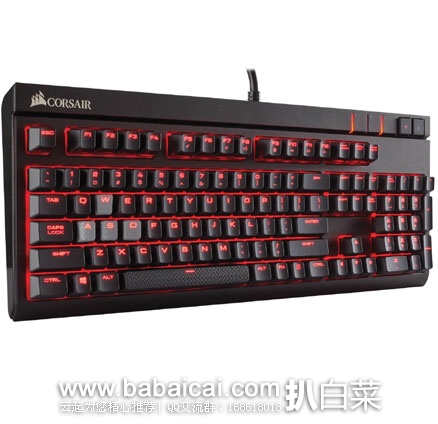 CORSAIR 海盗船 惩戒者 STRAFE 机械键盘 红轴  原价$100，现8折特价$79.99