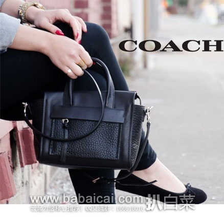 6PM：COACH 蔻驰  Bleecker  女士 大号真皮单肩手提包 （原价$498，现$249.99），公码9折后新低$224.99