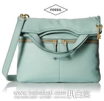 Fossil 化石 Erin Foldover Tote 女士 真皮斜挎包 原价$228，现3.3折新低$74.51