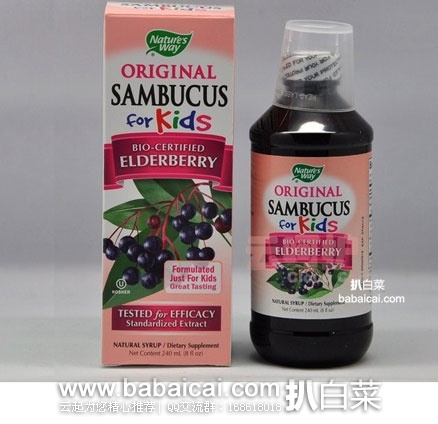 `·Natures Way Sambucus for Kids 黑接骨木精华 儿童糖浆 240ml 原价$28，现$16.79