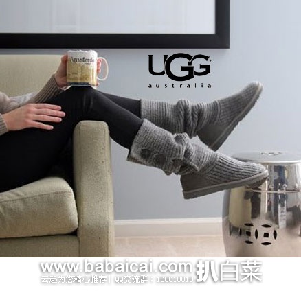 6PM：UGG Classic Cardy 女士 经典毛线可翻折短靴  原价$150，现特价$74.99