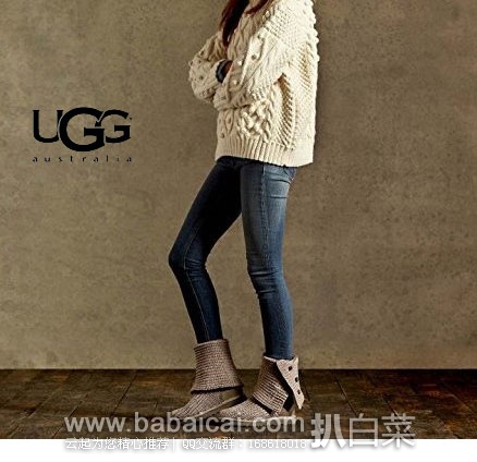 UGG Classic Cardy 女士 经典毛线可翻折短靴