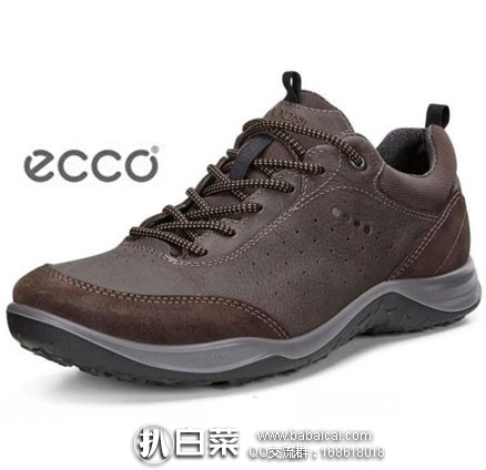 西班牙亚马逊：ECCO  爱步 Espinho系列 男士 YAK牦牛皮户外休闲鞋 原价€120，现降至€61.28，优惠后€51.28