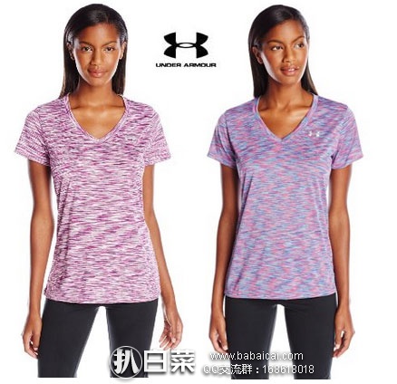 Under Armour 安德玛 女士 深V领运动短袖  原价$25，现降至$14.24