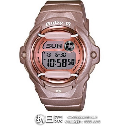 英国亚马逊：CASIO 卡西欧 Baby-G系列 BG-169G-4ER 女款运动腕表原价£70，现£29.99，直邮退税实付新低££24.99，到手仅￥275