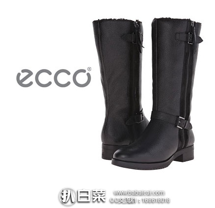 6PM：ECCO 爱步 女士 Alta Tall Boot 真皮保暖长靴 原价$275，现降至4.5折$124.99