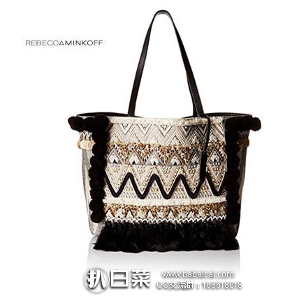 Rebecca Minkoff 瑞贝卡明可弗 女士 刺绣款 大号单肩包 原价$295，现2.5折$73.48