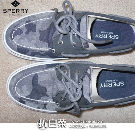 Sperry Top-Sider 男士 两眼系带 帆布船鞋  现降至$22.95