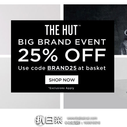 THE HUT：时尚类鞋服配饰、家居用品等全场额外75折，近2000款单品折后好价！