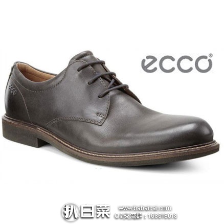 ECCO 爱步 Findlay Plain Toe Tie Oxford 男士 正装牛津鞋（原价$120，现$109.99），黑五7折后$76.99