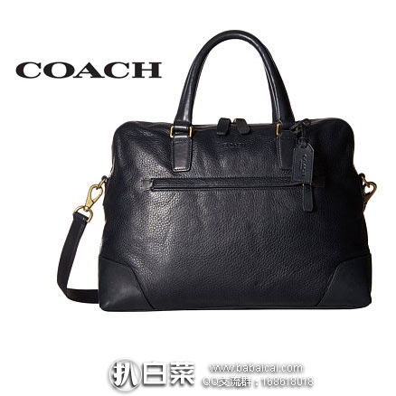 6PM：COACH 蔻驰 Crosby Leather Zip Top Brief Bag 男士真皮公文包 原价$468，现降至4.5折$209.99