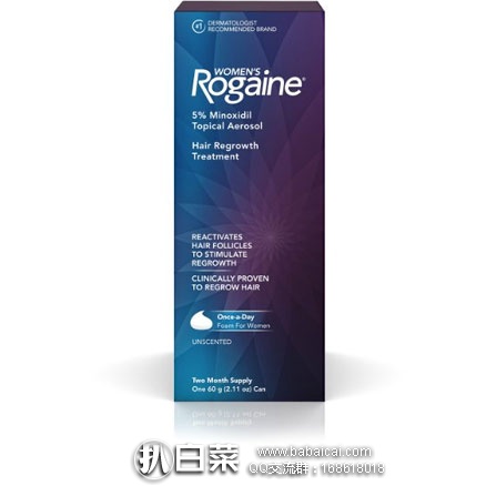 Rogaine 落健 Rogaine Once-A-Day 女用生发泡沫 两个月用量  原价$30.17，美亚现仅售$18.97