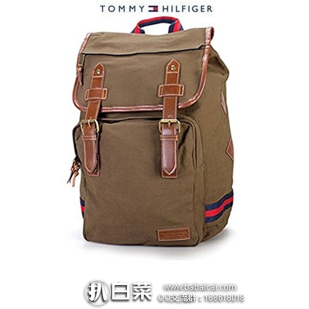 Tommy Hilfiger 汤米·希尔费格 男士 复古风格双肩包（原价$300，现降至$80.05），黑五8折新低$64.04