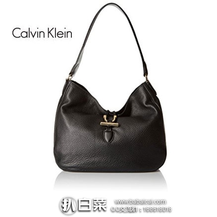 Calvin Klein Pinnacle Pebble Hobo Bag 女士 真皮单肩包  原价$248，现降至2.8折$70.4