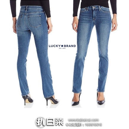 Lucky Brand 幸运牛仔牌 女士 弹力直筒牛仔裤 （原价$109，现降至$42.98 ），网络星期一7折后$30