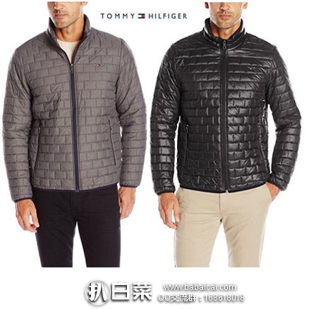 金盒特价，Tommy Hilfiger 汤米希尔费格 男士 轻型可收纳棉服 原价$195，现降至2折$38.99