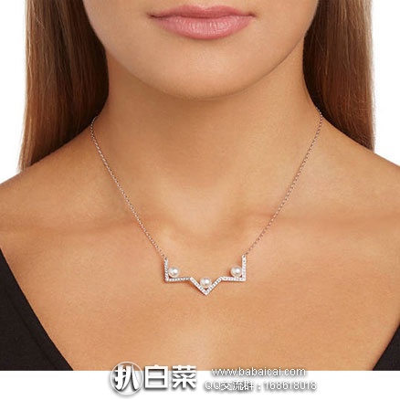 Swarovski施华洛世奇官网：Edify Medium Necklace 中号V形镶嵌环颈项链 降至5折$62.5，到手约￥455元