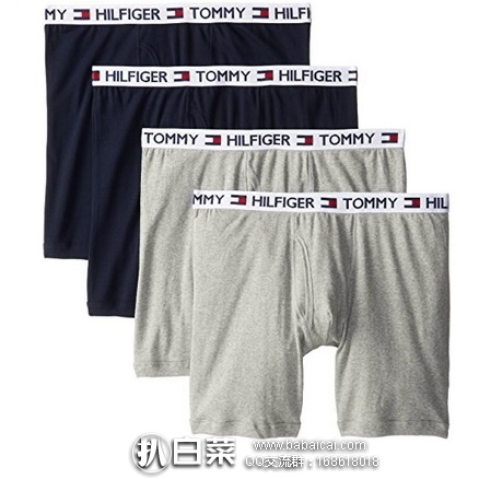 TOMMY HILFIGER 汤米希尔费格 男士 纯棉经典四角内裤 原价$42.5，现特价$19.67