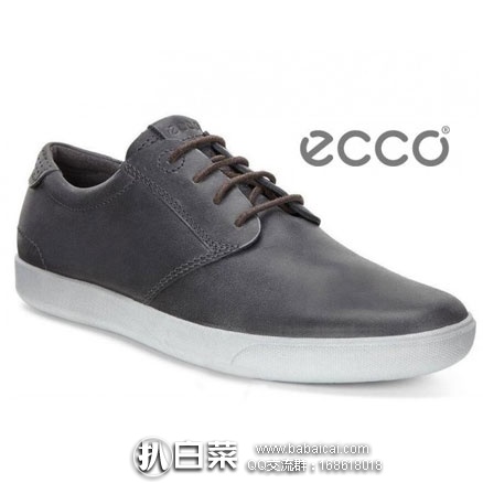 6PM：ECCO 爱步 Gary Lace Fashion Sneaker 男士真皮休闲运动鞋 原价$150，现降至5折$74.99