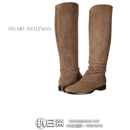 6PM：Stuart Weitzman 斯图尔特韦茨曼  Pushemback 女士真皮平底长靴 原价$698，现降至2.5折$175.9