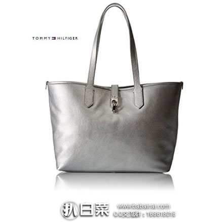 Tommy Hilfiger 汤米希尔费格  Kira Leather Shopper 女士真皮托特包 原价$168，现降至2.8折$46.8