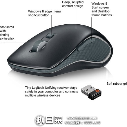 亚马逊海外购：Logitech罗技 M560 无线鼠标 降至￥97.22元