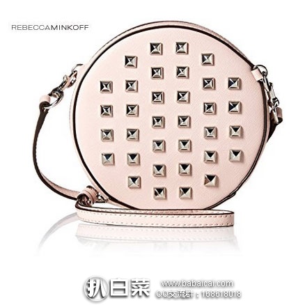 Amazon：Rebecca Minkoff 瑞贝卡明可弗 RACHEL 真皮 圆形铆钉包 原价$245，现降至新低 2.5折$62.33