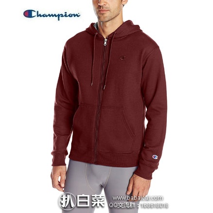 亚马逊海外购：Champion 冠军牌 男士 纯棉保暖连帽卫衣 降至￥154.23，凑单免费直邮到手￥172