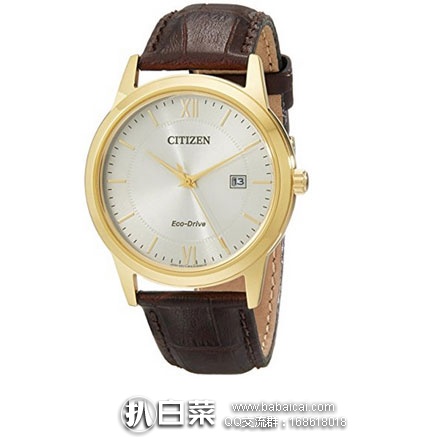 Amazon：CITIZEN 西铁城 AW1232-04A 光动能小牛皮表带男表 降至$81.9