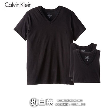 Calvin Klein Men's Undershirts Cotton Classics 3 Pack V Neck Tshirts男士短袖T恤3件装