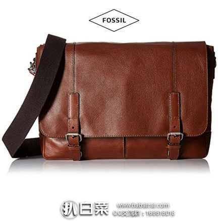 Amazon：Fossil 化石 Graham 男士真皮单肩邮差包  原价$298，现降至好价$130.01