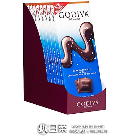 GODIVA歌帝梵美国官网：CYBER MONDAY促销 海盐口味巧克力大排 90g*10片 $24.99，到手约￥230