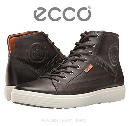 6PM：ECCO 爱步 柔酷7号 男士真皮休闲靴 原价$200，降至4.5折$90