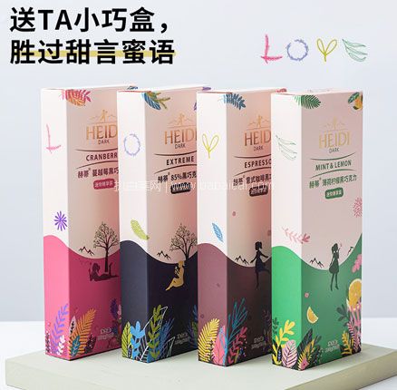 天猫商城：白菜！罗马尼亚进口 HEIDI 赫蒂 纯黑巧克力迷你随享装 20片100g*4件   双重优惠后￥36.44元包邮