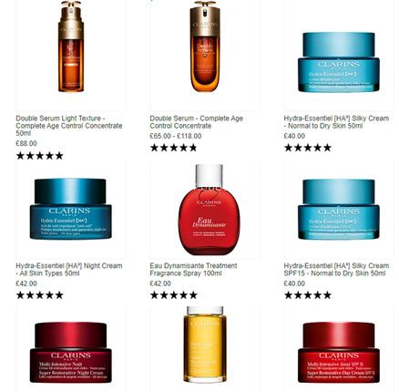 Escentual英国官网：Clarins 娇韵诗骨折价，新款双萃精华£48起收！