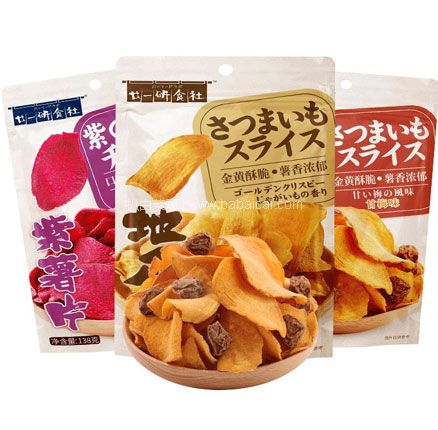 廿一研食社 地瓜干原味红薯片 138g*3包  券后￥25.8包邮，折￥8.6/包好价