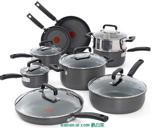 T-fal C770SF63 法国特福 火红点不粘锅 15件套,原价$279.99，现金盒特价仅需$99