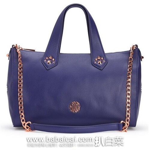 Juicy Couture：橘滋官网 HOLLYWOOD真皮女士手提包原价$298 现5折特价$149 用码后再5折$74.5