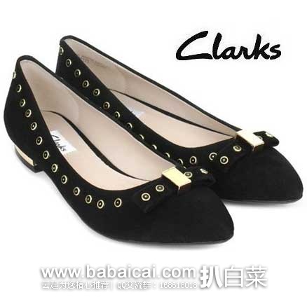 6PM:Clarks 其乐 女士 Amulet Magic蝴蝶结铆钉浅口单鞋 原价$120，现4折售价$48