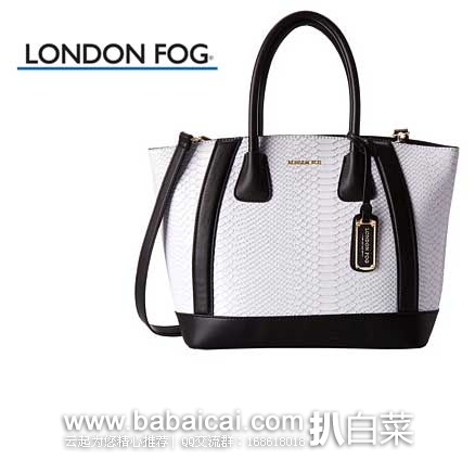 6PM: London Fog 伦敦雾 Heather女士 蛇纹压花 手提包 原价$175，现2.5折特价$43.99