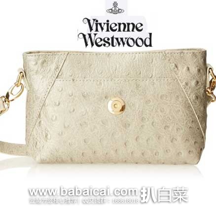 Vivienne Westwood 西太后(维维安·韦斯特伍德) 女士 d’Azur系列 真皮斜挎包 原价$400，现3.3折售价$130.28