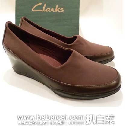 Clarks 其乐 Portrait Helen 女式舒适坡跟鞋 原价$95，现3折售价$28.5