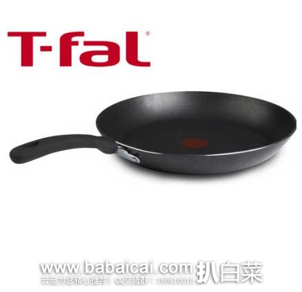 销量第一，T-fal 特福 E93808 带火红点平底煎锅/不粘锅  原价$60，现3.9折售价$23.51，史低