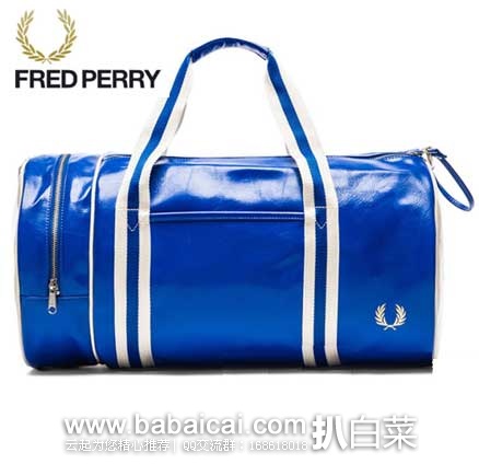 Fred Perry 男士经典波士顿圆筒包(原价$90，现5.5折$49.83)，公码8折后实付$39.86