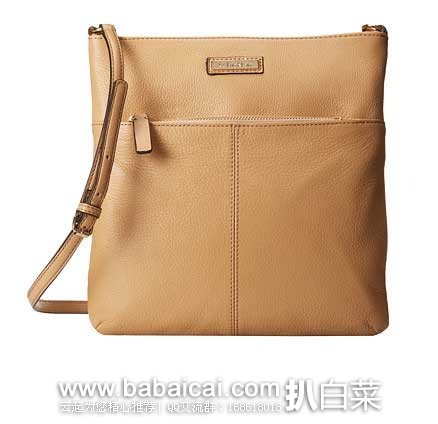 6PM：Calvin Klein 女士荔枝纹真皮斜挎包 原价$148，现3.8折售价$55.99