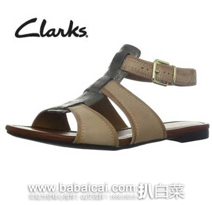 Clarks 其乐 Indira Rue 女士时尚平底凉鞋 原价$80，现3.4折售价$27.36