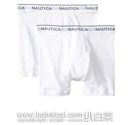 Nautica 诺帝卡 Two-Pack Boxer 男式纯棉平角内裤2条装 原价$36，现3.3折售价$12.2